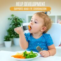 4 cucharas de silicona para bebés de 6 a 12 meses, 3 cucharas para bebés, 1 tenedor para bebés, juego de cubiertos para niños pequeños, sin BPA, apto para lavavajillas, artículos esenciales - Image 7