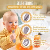 4 cucharas de silicona para bebés de 6 a 12 meses, 3 cucharas para bebés, 1 tenedor para bebés, juego de cubiertos para niños pequeños, sin BPA, apto para lavavajillas, artículos esenciales - Image 5