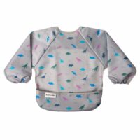 Tiny Twinkle - Babero a prueba de suciedad para bebés y niños pequeños, bonito, de manga larga, impermeable, lavable a máquina, cierre a prueba de tirones (Dinosaurio, small [6 a 24 meses]) - Image 4