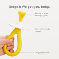 Juego de cepillos de dientes de entrenamiento Grow-with-Me para bebés y niños pequeños, cuidado bucal para encías sensibles de Frida Baby - Image 5