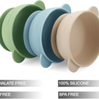 PandaEar Paquete de 3 cuencos para bebé con succión, tazón de silicona para alimentos para bebés, niños pequeños, silicona suave y segura de grado alimenticio, sin BPA (multicolor) - Image 3