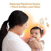 NumNum - Juego de 2 cucharas de entrenamiento para bebés y niños a partir de 6 meses, primera etapa, para destete guiado por el bebé, silicona, autoalimentación, lila/rosa - Image 10