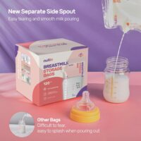 Nuliie 120 bolsas de almacenamiento de leche materna, bolsas de almacenamiento de leche materna de 8 onzas, sin BPA, bolsas de almacenamiento de leche con boquilla para verter para amamantar - Image 2