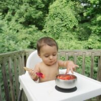 Avanchy Juego de tazones para bebés con ventosa y tapas de almacenamiento. Alimentación de primera comida para bebés, niños y niñas, se adapta a la mesa de silla alta de alimentación. Acero - Image 6