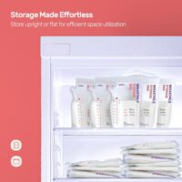 Nuliie 120 bolsas de almacenamiento de leche materna, bolsas de almacenamiento de leche materna de 8 onzas, sin BPA, bolsas de almacenamiento de leche con boquilla para verter para amamantar - Image 5