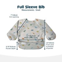 Tiny Twinkle - Babero a prueba de suciedad para bebés y niños pequeños, bonito, de manga larga, impermeable, lavable a máquina, cierre a prueba de tirones (Dinosaurio, small [6 a 24 meses]) - Image 3