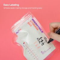 Nuliie 120 bolsas de almacenamiento de leche materna, bolsas de almacenamiento de leche materna de 8 onzas, sin BPA, bolsas de almacenamiento de leche con boquilla para verter para amamantar - Image 6